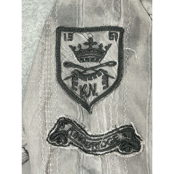 BKE Buckle Shirt Men Large Grey Dapple Metal Snap Epaulettes Pockets Long Sleeve - Picture 6 of 14